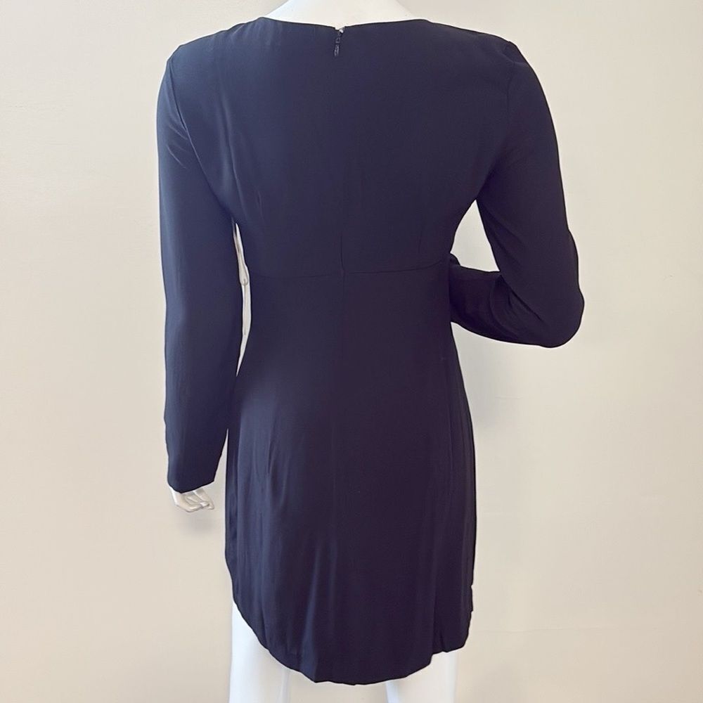 STAUD Lido Long Sleeve Mini Dress w Bow Cutouts in Black & Opal Holiday Party - Picture 5 of 9